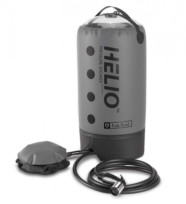 nemo helio portable pressure camp shower.
