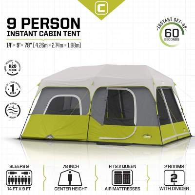 CORE 9 Person 2 Room Instant Tent