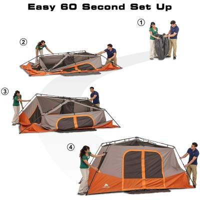 Easy Set Up Ozark Trail 8 Person Instant Cabin Tent