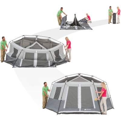 Pitching Ozark Trail 8 Person Hexagon Tent