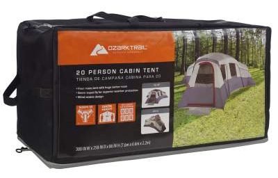 ozark 20 person cabin tent carry bag
