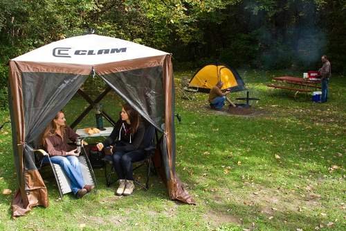 quickset traveler pitched at campsite