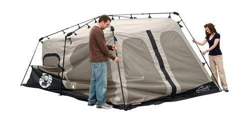 Secure the hinges Coleman 8 person tent