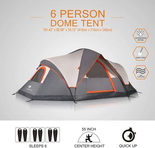 Mobihome Water Resistant Family Camping Tent