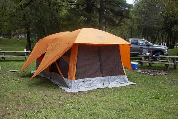 gazelle pop up tent at campsite