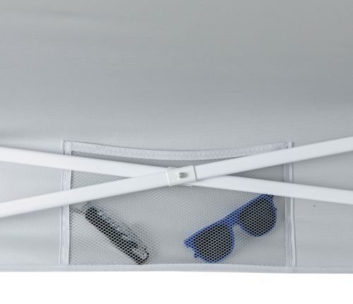 mesh storage pocket with tablet sunglasses inside