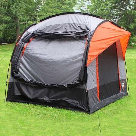 pitched alone tent 