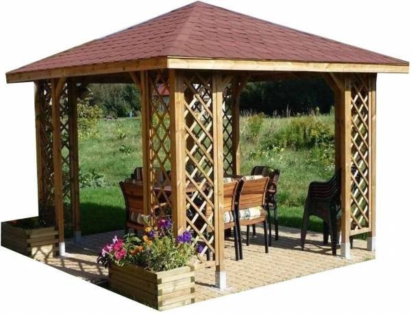 Checo 10ft x 10ft Wooden Gazebo with Shingles