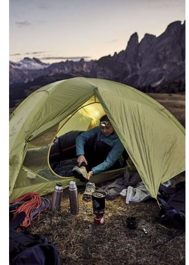 marmot tungsten pitched outdoors